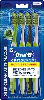 ORAL-B CRISSCROSS NEEM E TOOTHBRUSH 2+2