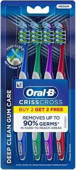 ORAL-B CRISSCROSS TOOTHBRUSH MEDIUM 2+2