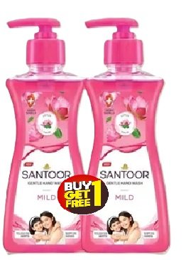 SANTOOR GENTLE HAND WASH MILD 200ML + 200ML