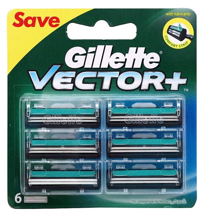 GILLETTE VECTOR PLUS CARTRIDGES 6 PCS