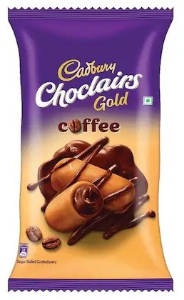 CADBURY CHOCLAIRS GOLD COFFEE  CANDY 310GM 60PCS
