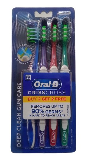 ORAL B CRISSCROSS TOOTHBRUSH 4PCS