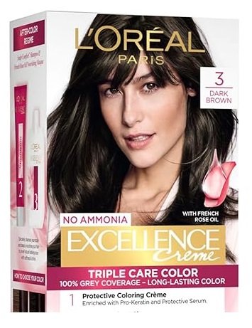 LOREAL TRIPLE CARE COLOR 3 DARK BROWN 100G + 72ML