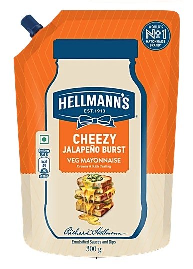 HELLMANNS CHEEZY VEG MAYONNAISE 300GM