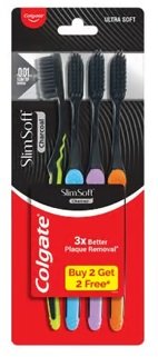 COLGATE SLIMSOFT CHARCOAL TOOTHBRUSH BUY 2 GET 2