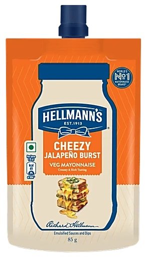 HELLMANNS CHEEZY JALAPENO BURST VEG MAYONNAISE 85GM