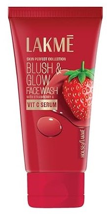 LAKME BLUSH GLOW FACE WASH WITH STRAWBERRY VIT C SERUM 50GM