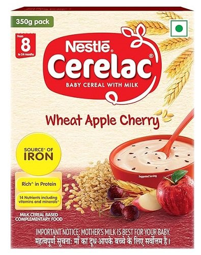 NESTLE CERELAC WHEAT APPLE CHERRY 8-24 MONTHS 350GM