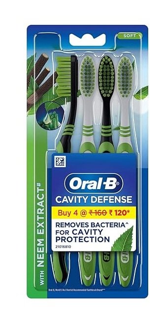 ORAL B CAVITY TOOTHBRUSH 4PCS