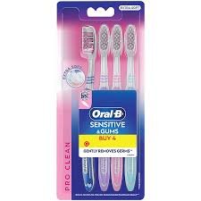 ORAL B SENSITIVE GUMAS TOOTHBRUSH 4PCS