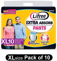 LIFREE ADULT DIAPER SIZE XL 10 PANTS