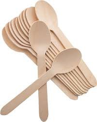 DISPOSAL WOODEN SPOON 100 PCS