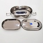 STEEL LUNCH BOX TIFFIN  OVAL