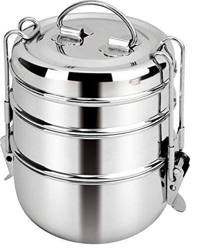 STEEL LUNCH BOX TIFFIN 8*3