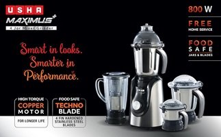 USHA MAXIMUS 4 JAR MIXER GRINDER 800W