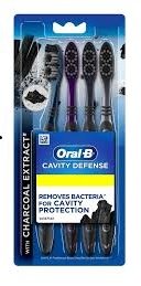 ORAL B CAVITY DEFENSE CHARCOAL TOOTHBRUSH 4PCS