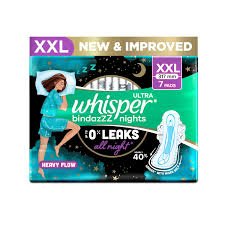 WHISPER BINDAZZZ NIGHTS XXL PADS UNIT 7