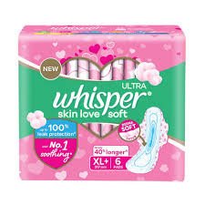 WHISPER SKIN LOVE SOFT PADS XL+ 6PCS