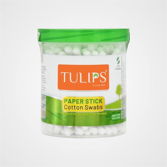 TULIPS PAPER STICK COTTON SWABS 100N