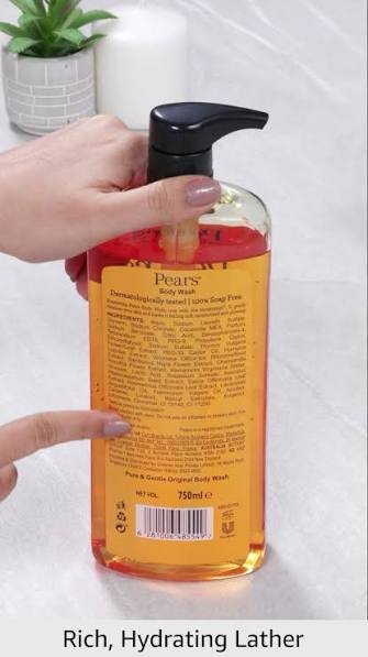PEARS PURE&amp;GENTLE GLOW BODY WASH 750ML